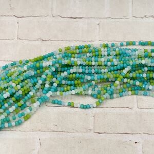 Opaque Green Mix Crystal Rondelles 3x2mm Bead Strand Jewelry Making Supplies